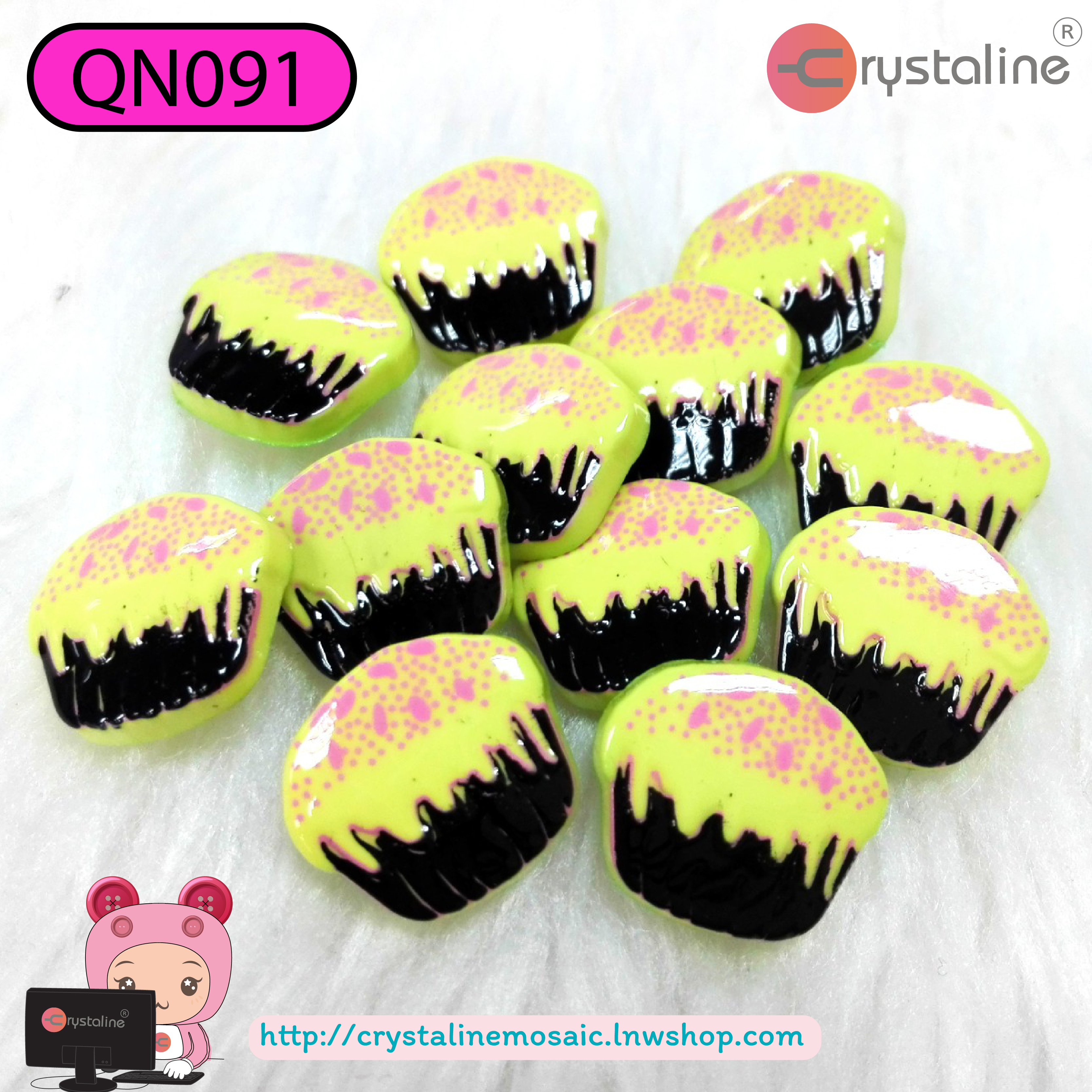 Cake button - Yellow col. (size 22L,1pc/pack)