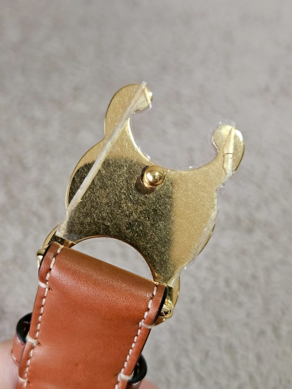 Celine Medium 25MM Triomphe Belt สีน้ำตาล