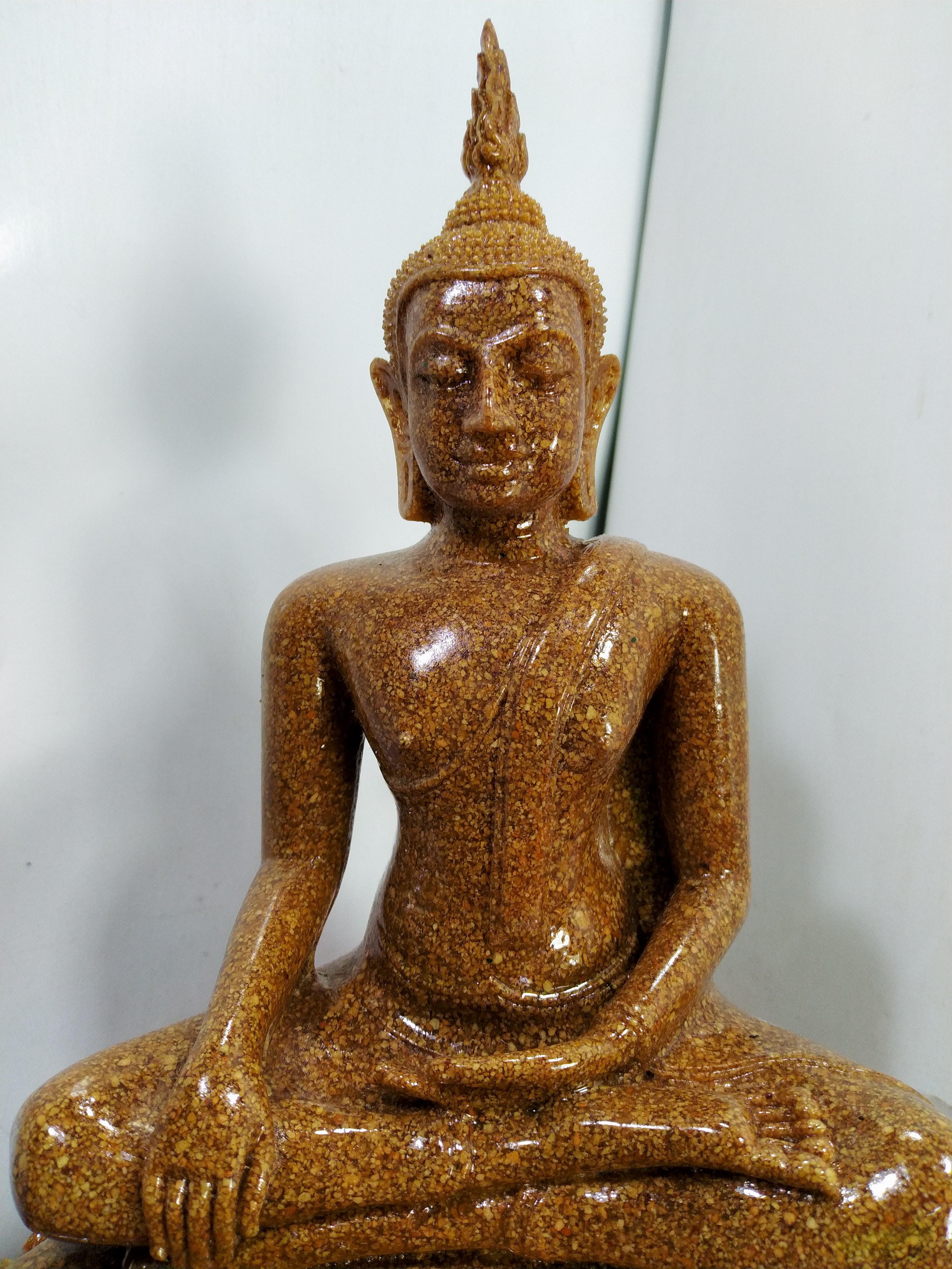 พระพุทธอู่ทอง หน้าตัก 5 นิ้ว เนื้อกระเบื้องหลังคาโบสถ์