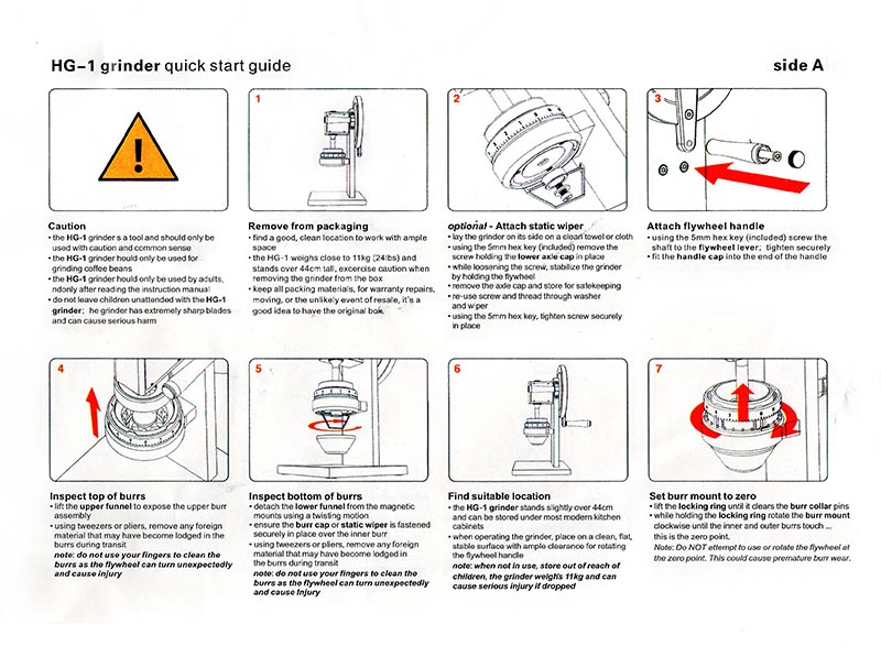 Industrial Commercial-Manual Coffee Grinder with Ø83mm.Conical burrs
