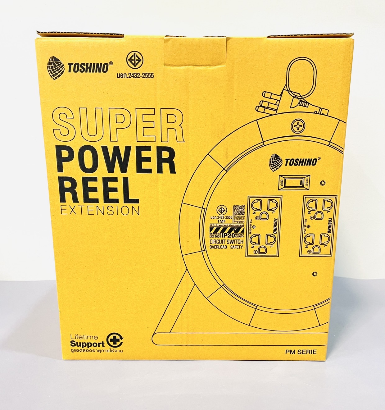 โรลเก็บสายไฟ โตชิโน 3x1.5 20เมตร.PM315ST-20M