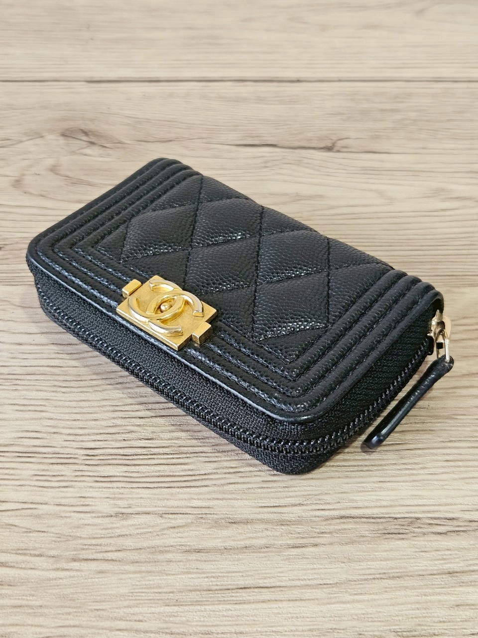 Chanel Boy Card Holder ดำทอง