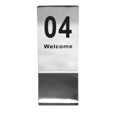 ป้ายโต๊ะสแตนเลสทรงสูง เลข 1-20 1617-020