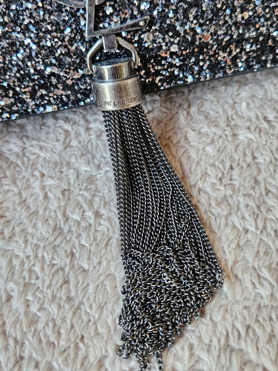 YSL 452159 Kate Bag in Black Sequins 7.5