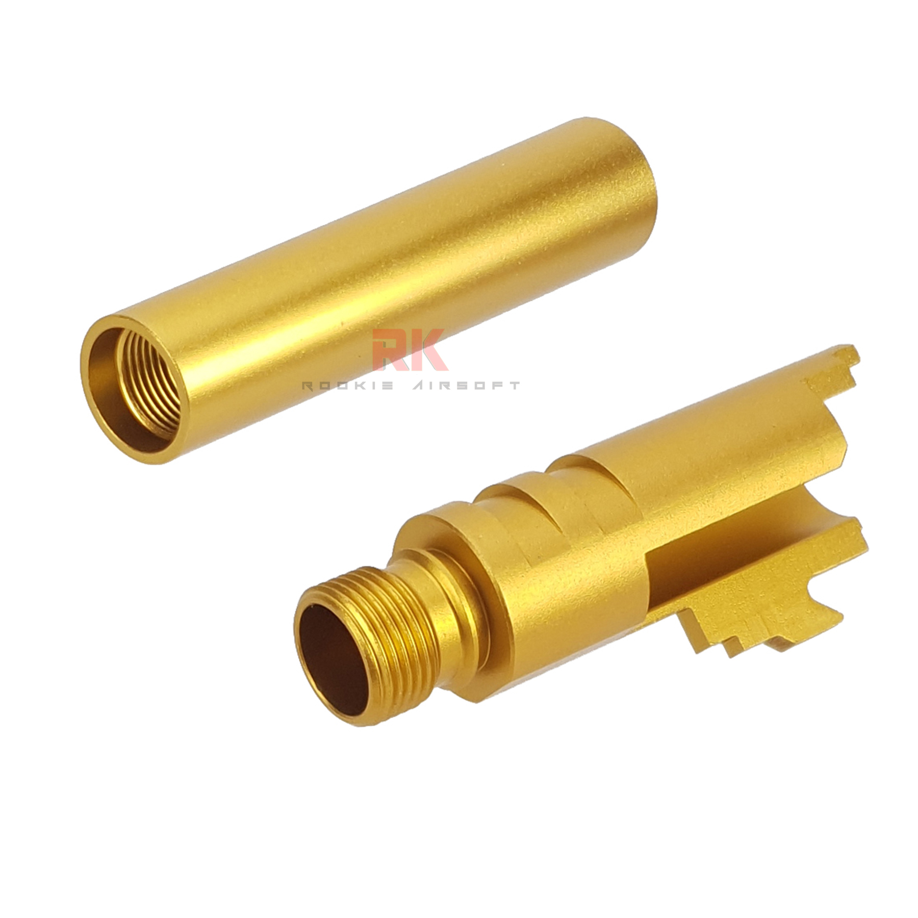 KF Airsoft CNC Aluminum Threaded Outer Barrel For Marui Hi-Capa 5.1 - Gold