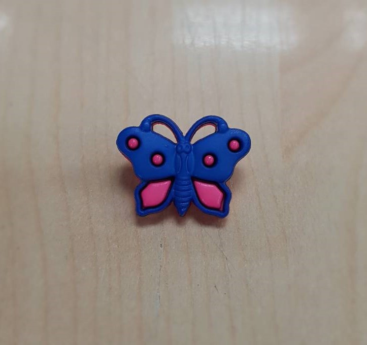 Butterfly button - Purple col. (size 29L,1pc/pack)