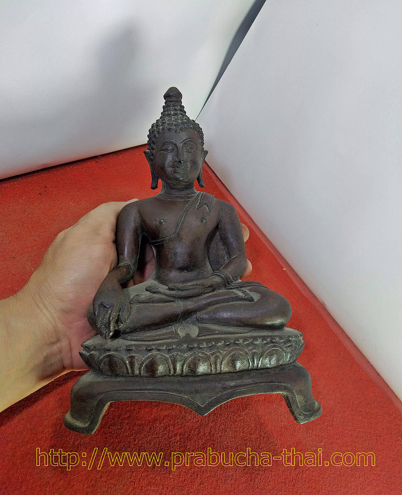 พระเชียงแสน สิงห์1 ฐานบัวสามขา หน้าตัก 5 นิ้ว เนื้อสำริด