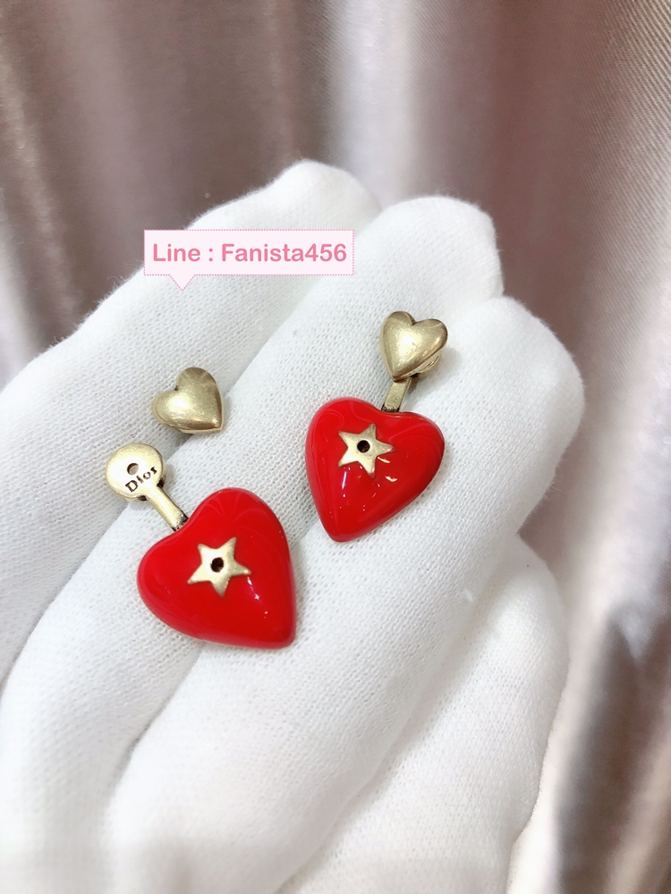 ต่างหู Dior Red Heart dior earring Hiend