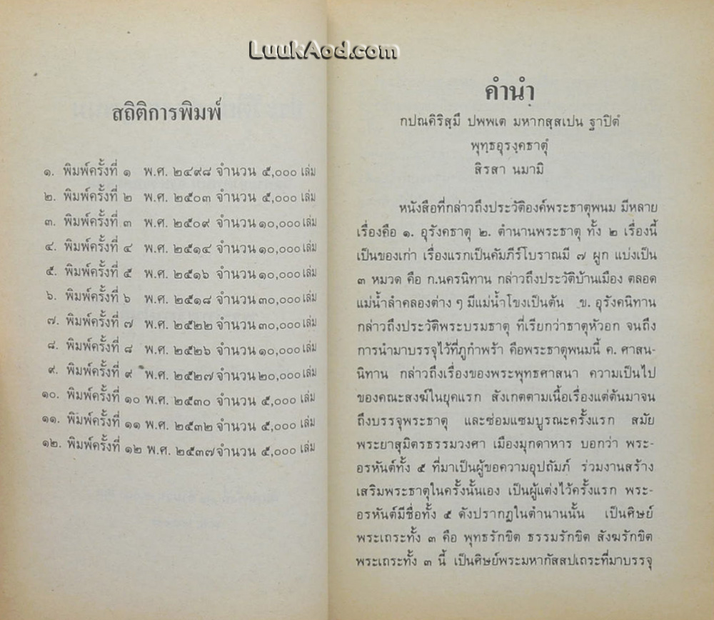 ประวัติย่อพระธาตุพนม
