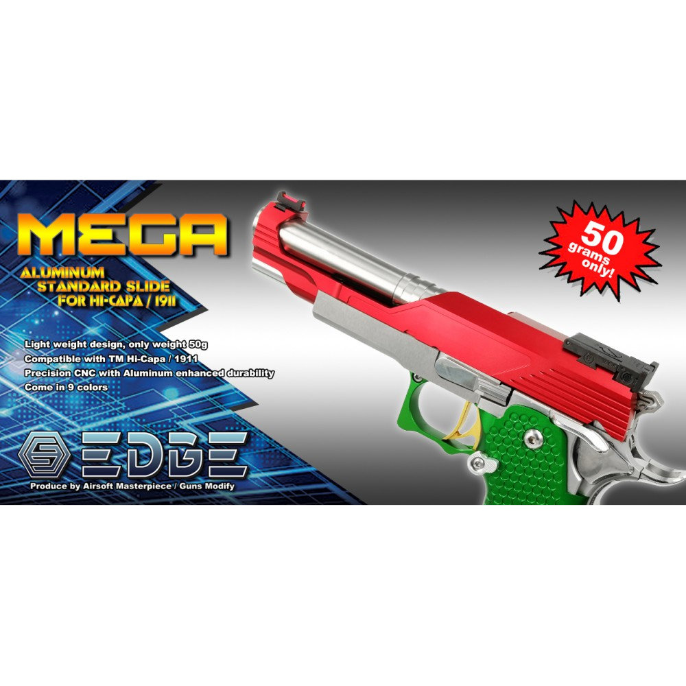 EDGE "MEGA" Aluminum Standard Slide for Hi-CAPA / 1911 (Titanium Grey)