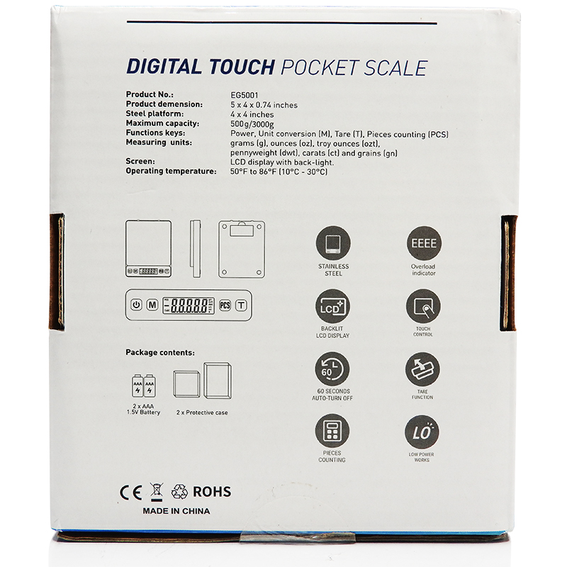 DIGITAL TOUCH POCKET SCALE 3000G