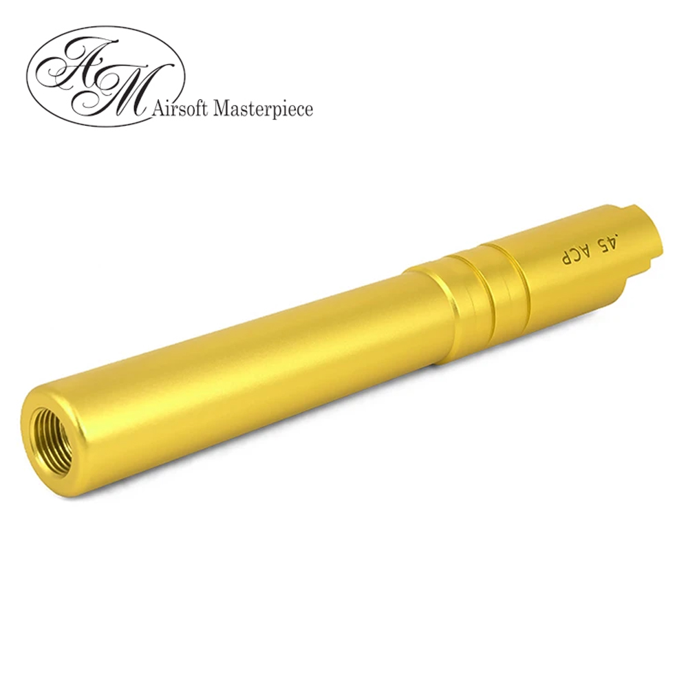 Airsoft Masterpiece .45 ACP ALUMIINUM Threaded Fix Outer Barrel for Hi-CAPA 5.1 (Gold)
