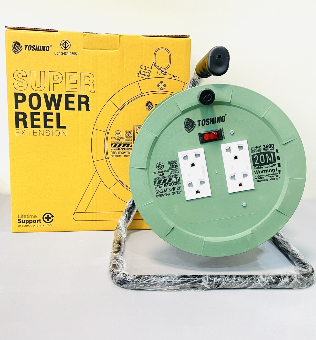โรลเก็บสายไฟ โตชิโน 3x1.5 20เมตร.PM315ST-20M