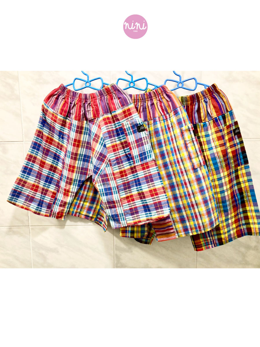 ขายส่ง กางเกงเลเด็ก กางเกงฝ้ายเด็กโต กางเกงผ้าขาวม้าเด็กโต (ราคาต่อโหล) nongnini1988