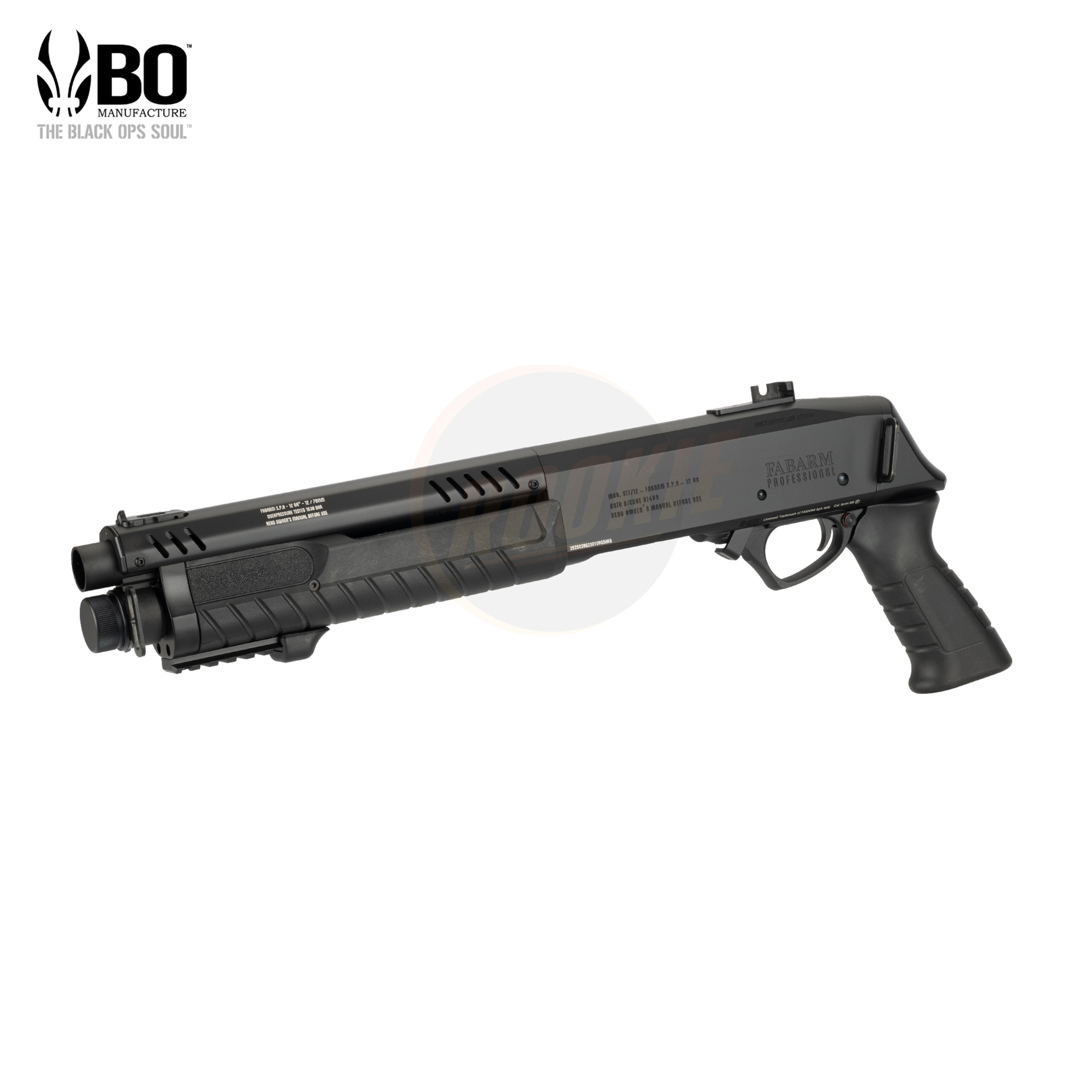 BO FABARM STF/12 Short Initial 11" Gas Pump Action Shotgun (Black)