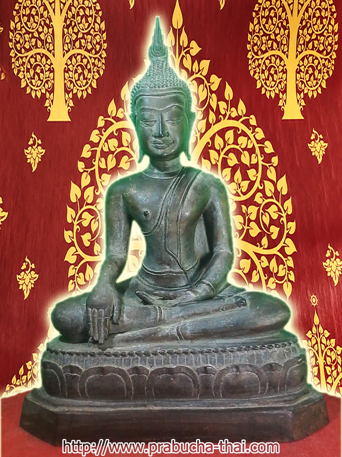 พระบูชา พระอู่ทอง ฐานบัวชั้นเดียว หน้าตัก 9 นิ้ว เนื้อสำริด