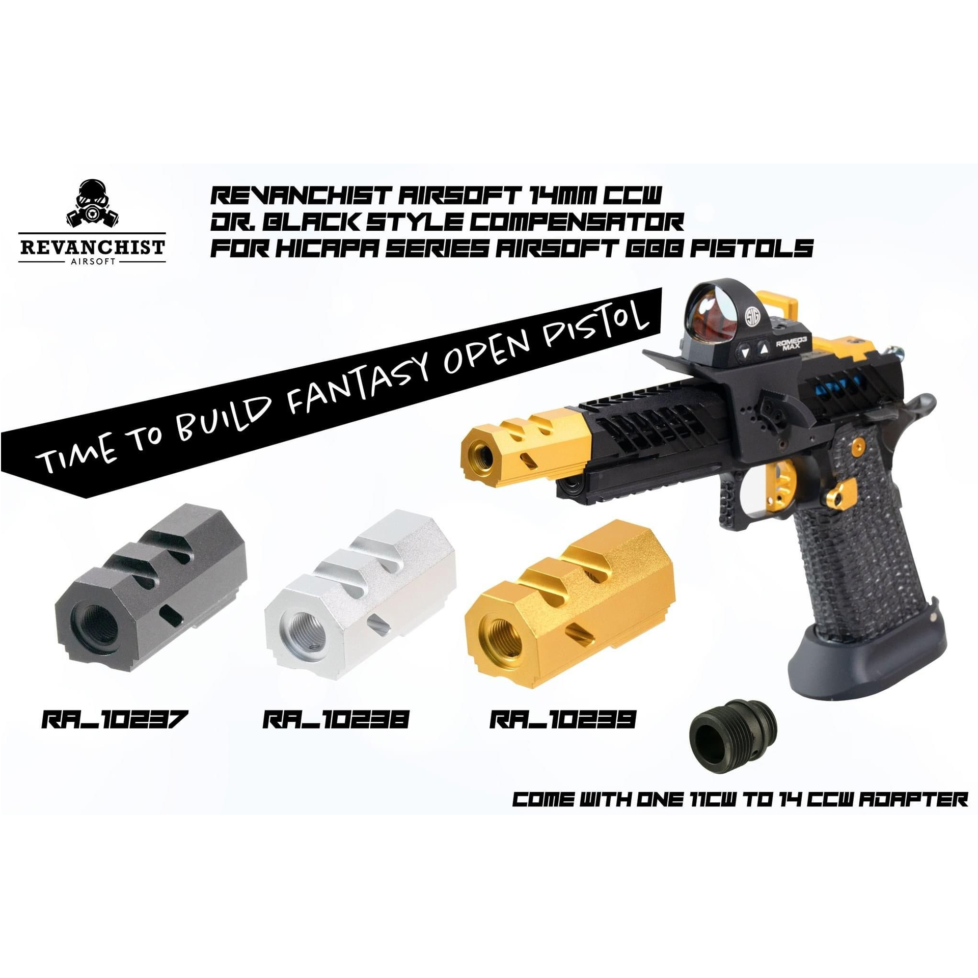 Revanchist 14mm CCW Dr.Black Style Compensator for Hi-CAPA