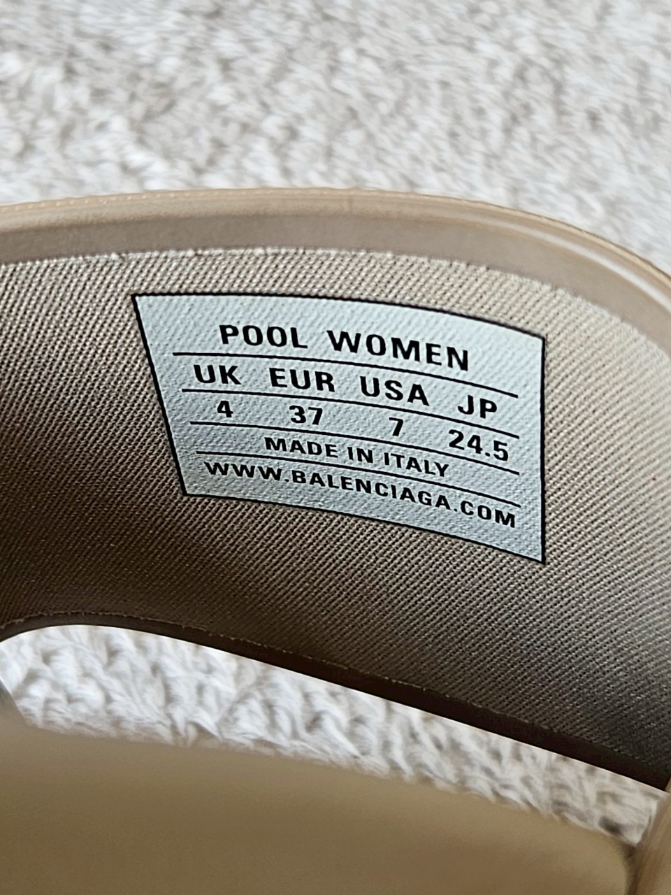 Balenciaga Pool Slides With Logo สีน้ำตาล