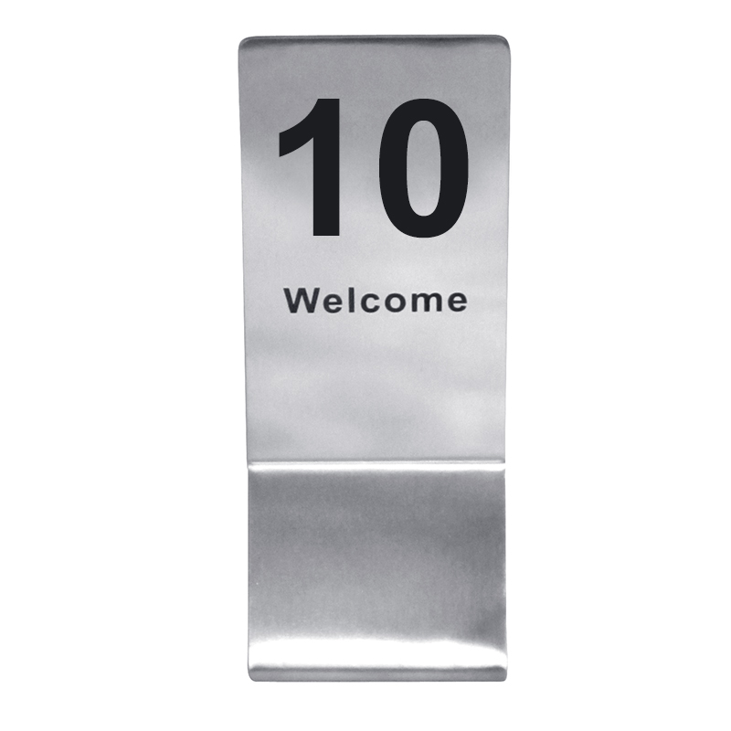 ป้ายโต๊ะสแตนเลสทรงสูง เลข 1-20 1617-020