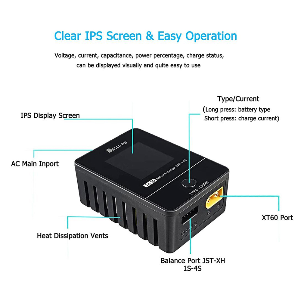 BosLi-Po T4-30 1s-4s LiPo / LiHv Smart Balance Charger