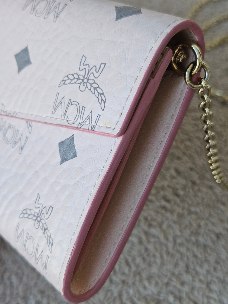 MCM Tracy Crossbody Wallet Pink