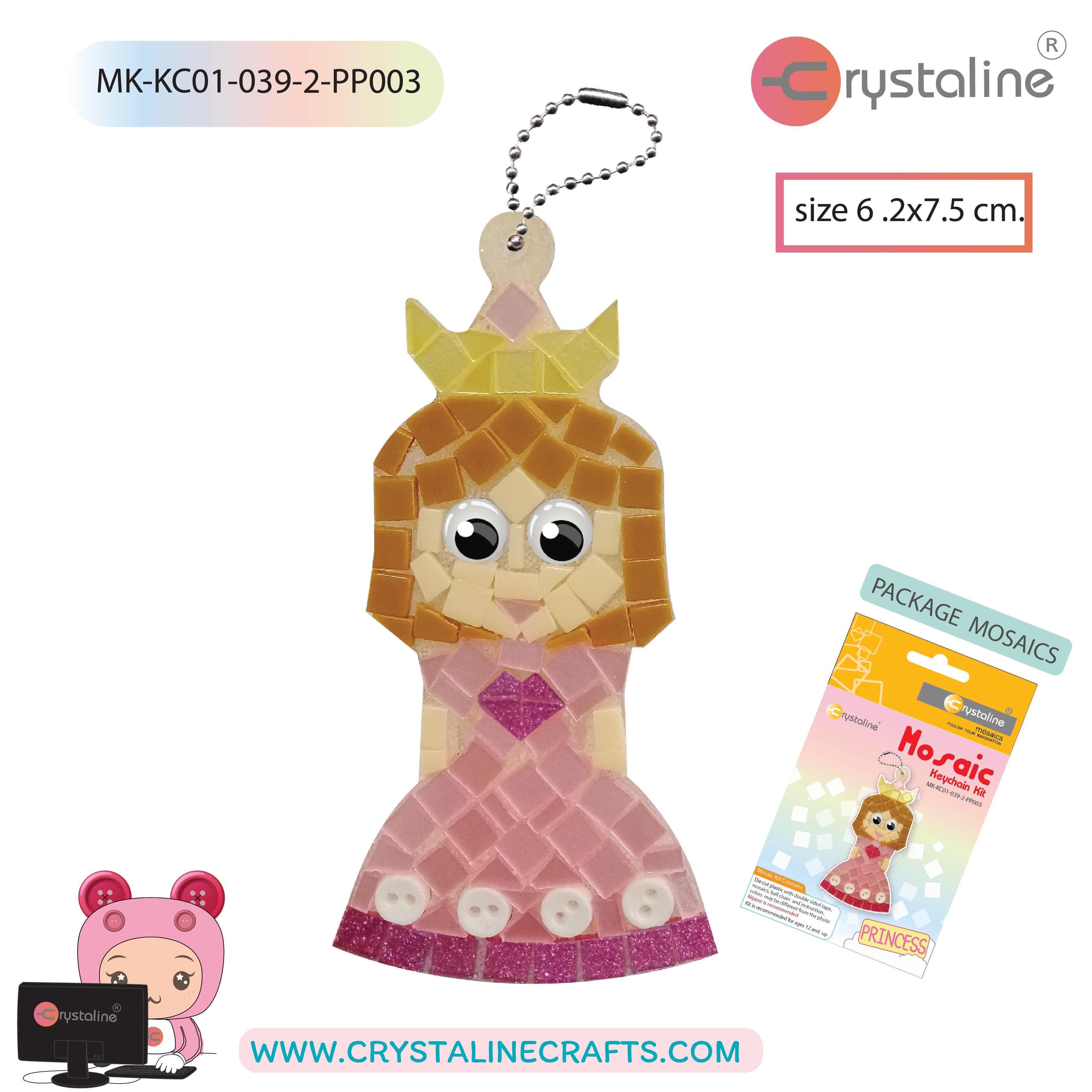 Keychain kit - Princess (size 6.2x7.5 cm,1pc/pack)