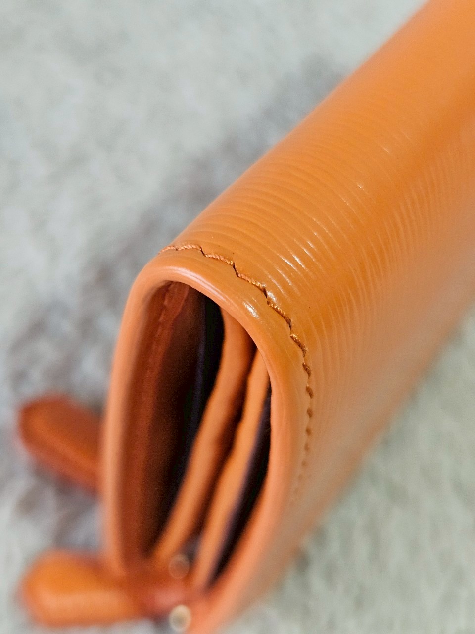 Prada Bifold Double Zip Orange Wallet