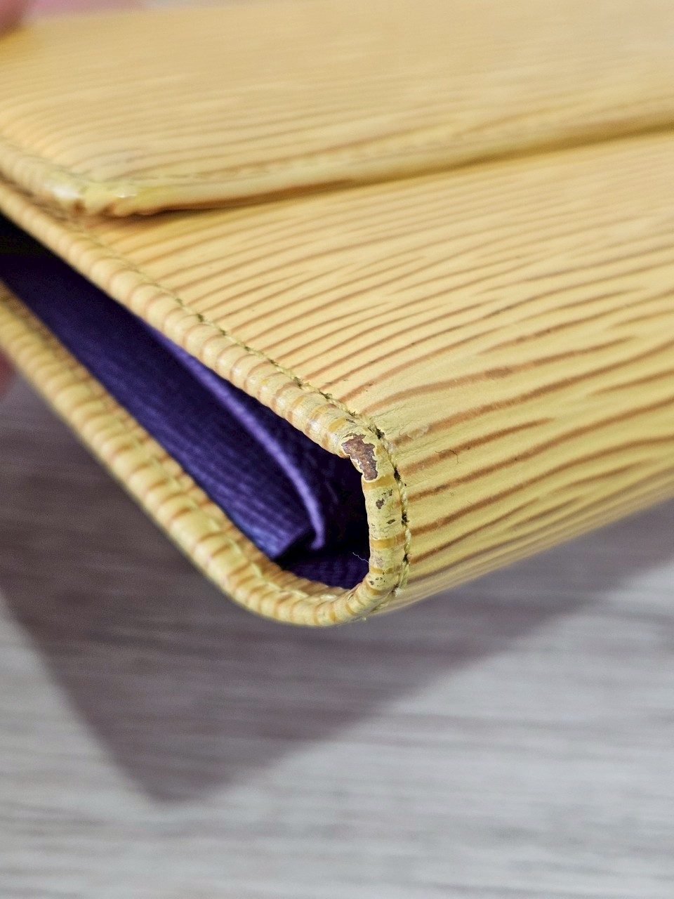 LV Epi Trifold Yellow Long Wallet