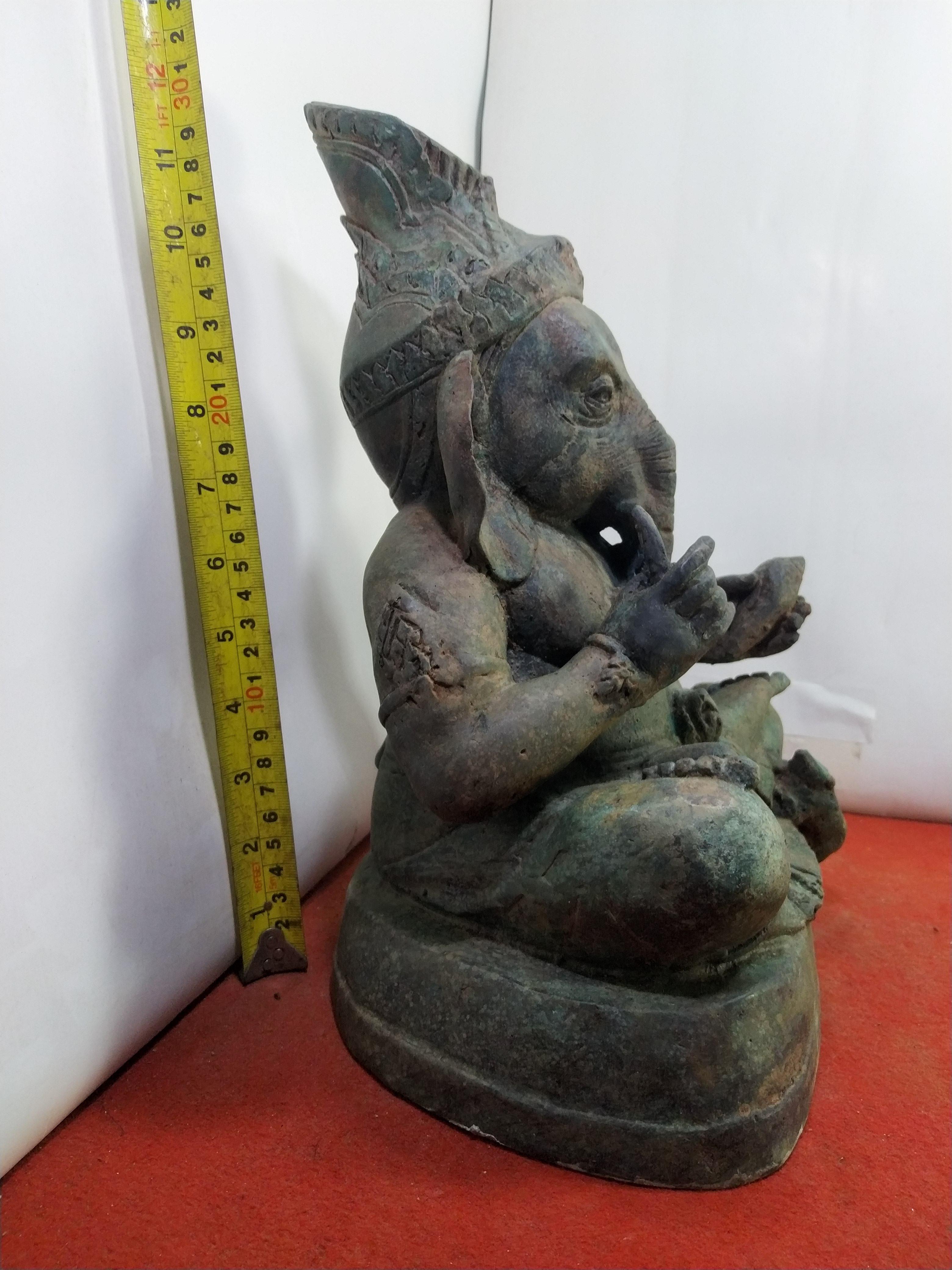 ฤาษีพระพิฆเนศ หน้าตัก 9 นิ้ว เนื้อสำริดสภาพเก่า