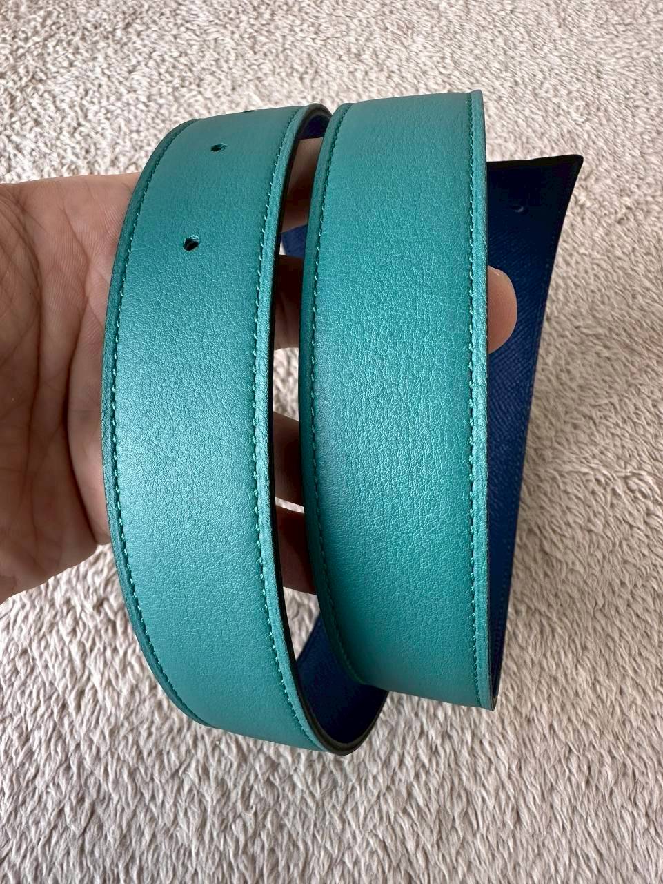 Hermes Belt 32mm หัวกลมเงิน