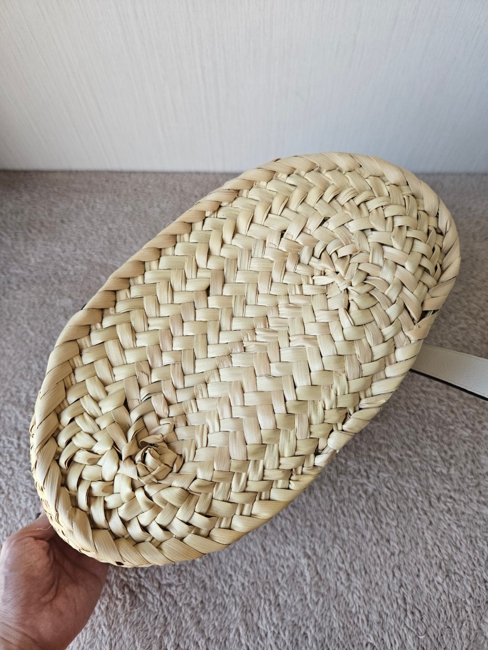 Loewe Basket Bag In Palm Leaf and Calfskin
