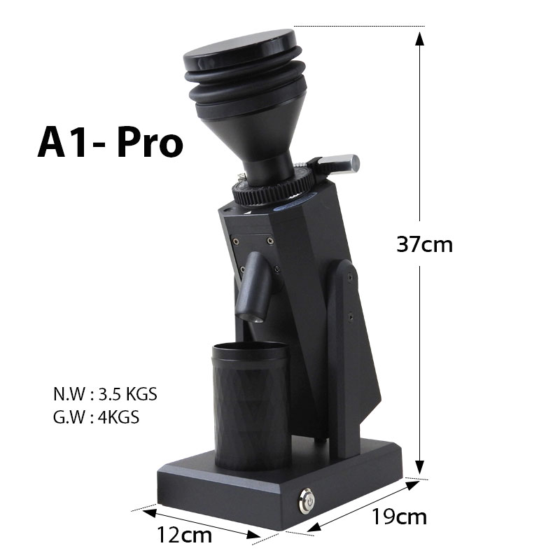 เครื่องบดกาแฟ APRESSO A1 PRO เฟืองบดคอปเปอร์ Ø40 มม. ปรับหยาบ–ละเอียด 19 ระดับ