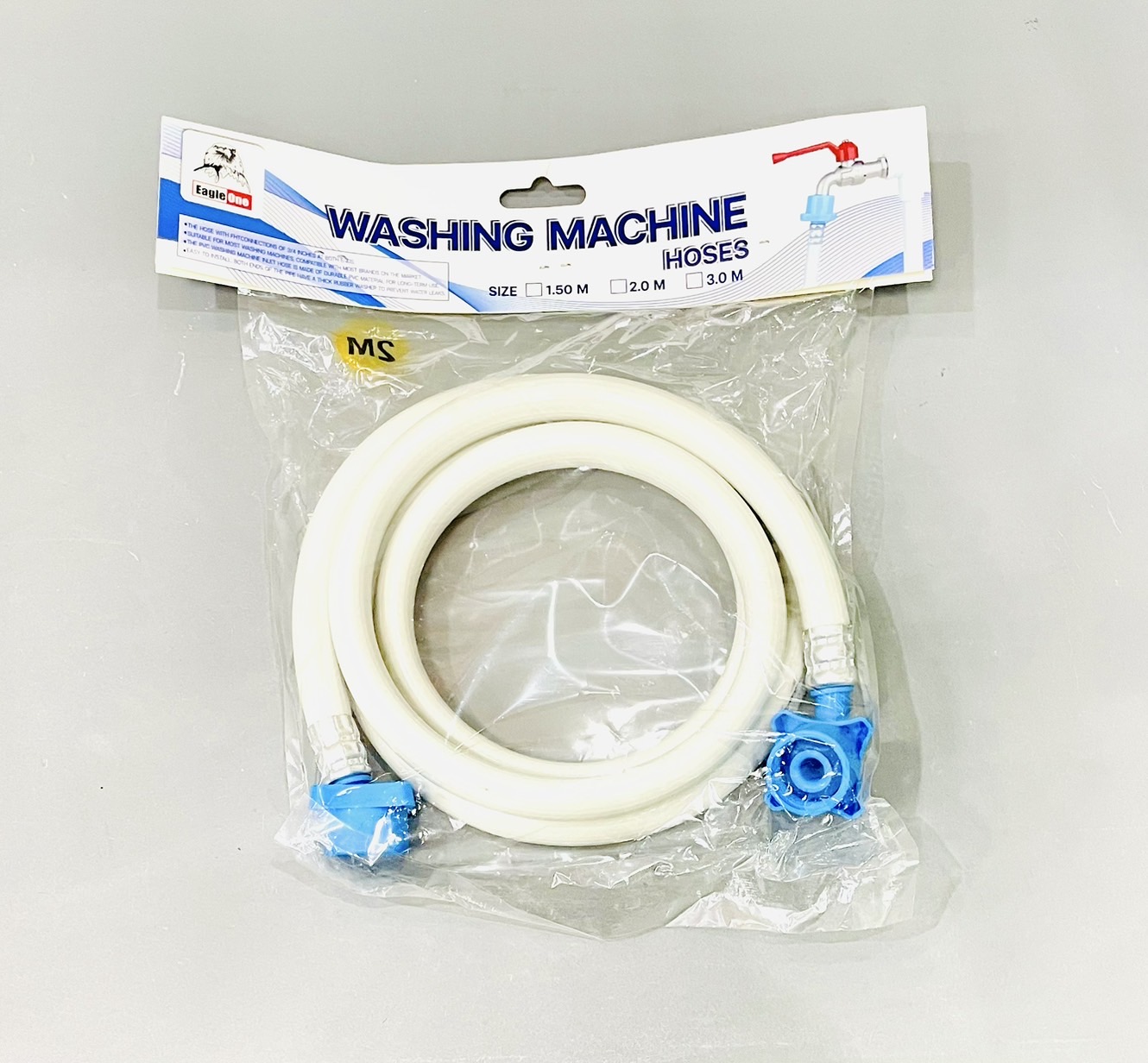 สายน้ำดีเข้าเครื่องซักผ้า 2เมตร รุ่นเกลียว 2ด้าน