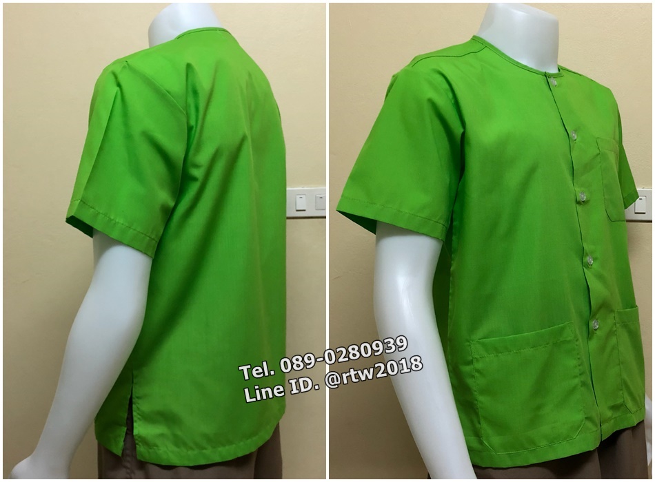 เสื้อสปาสีเขียวตอง (รหัส D5)