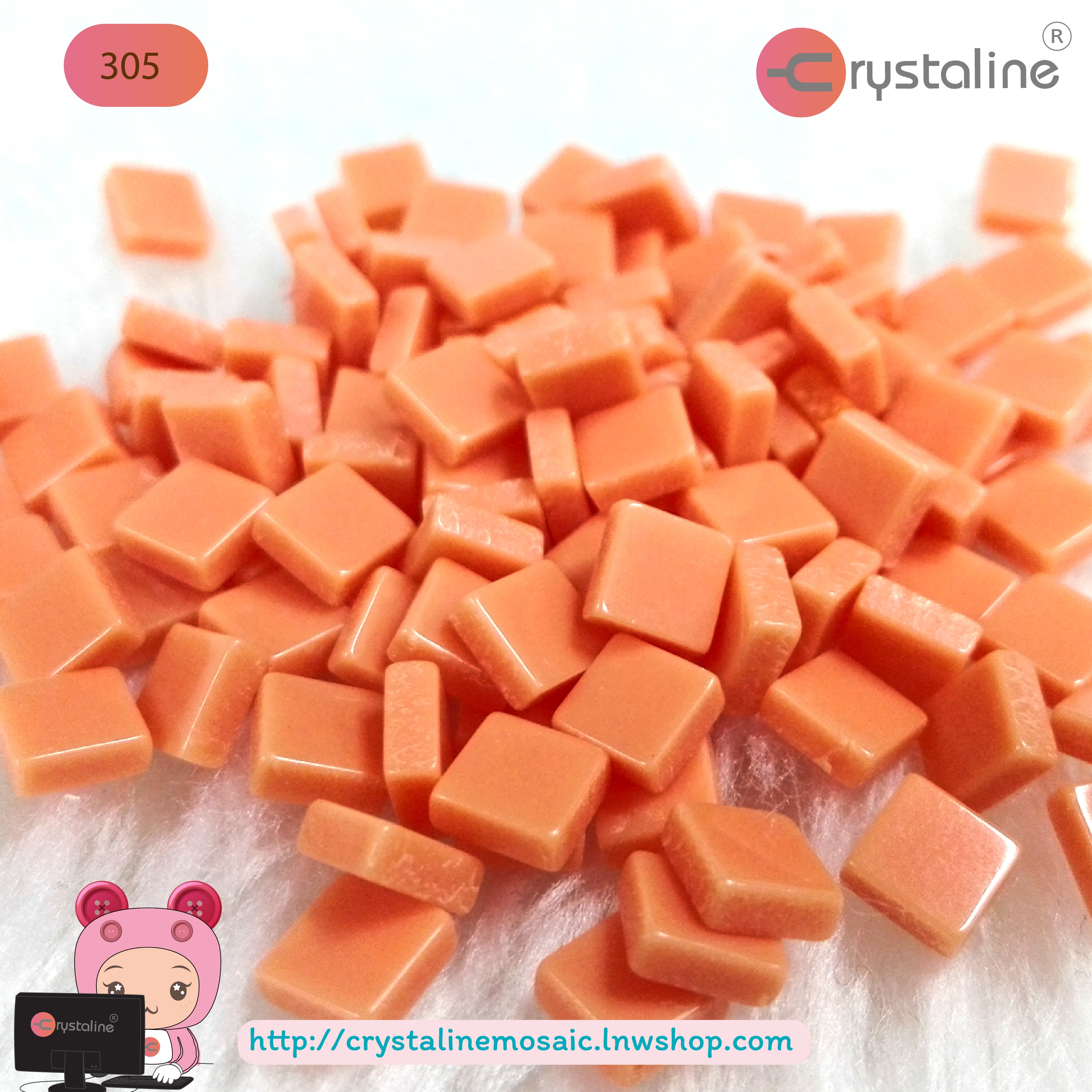 Mosaic opaque Muskmelow col. (size 5x5 mm80g/pack)