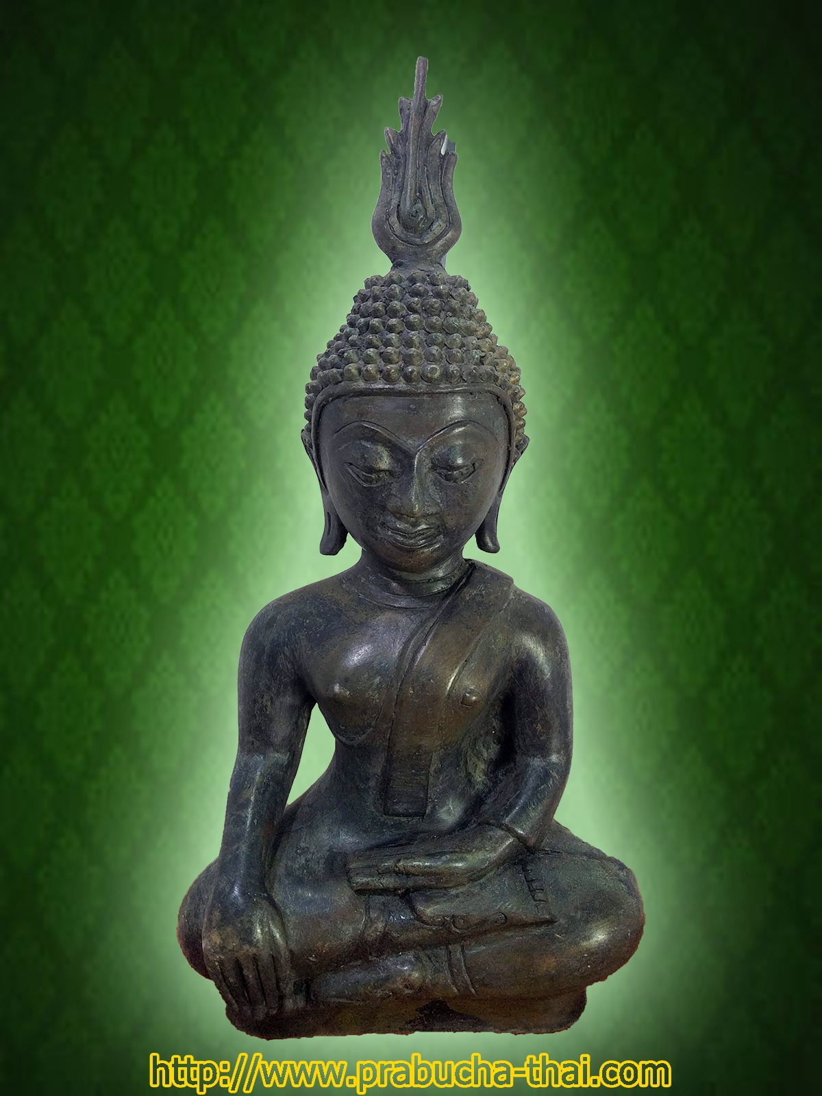 พระเชียงรุ้ง เศียรโต เกตุเพลิง หน้าตัก 5 นิ้ว เนื้อสำริด