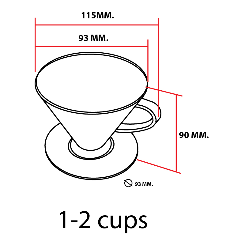 Cone shape Coffee Dripper 1 - 2 cups 1610-364