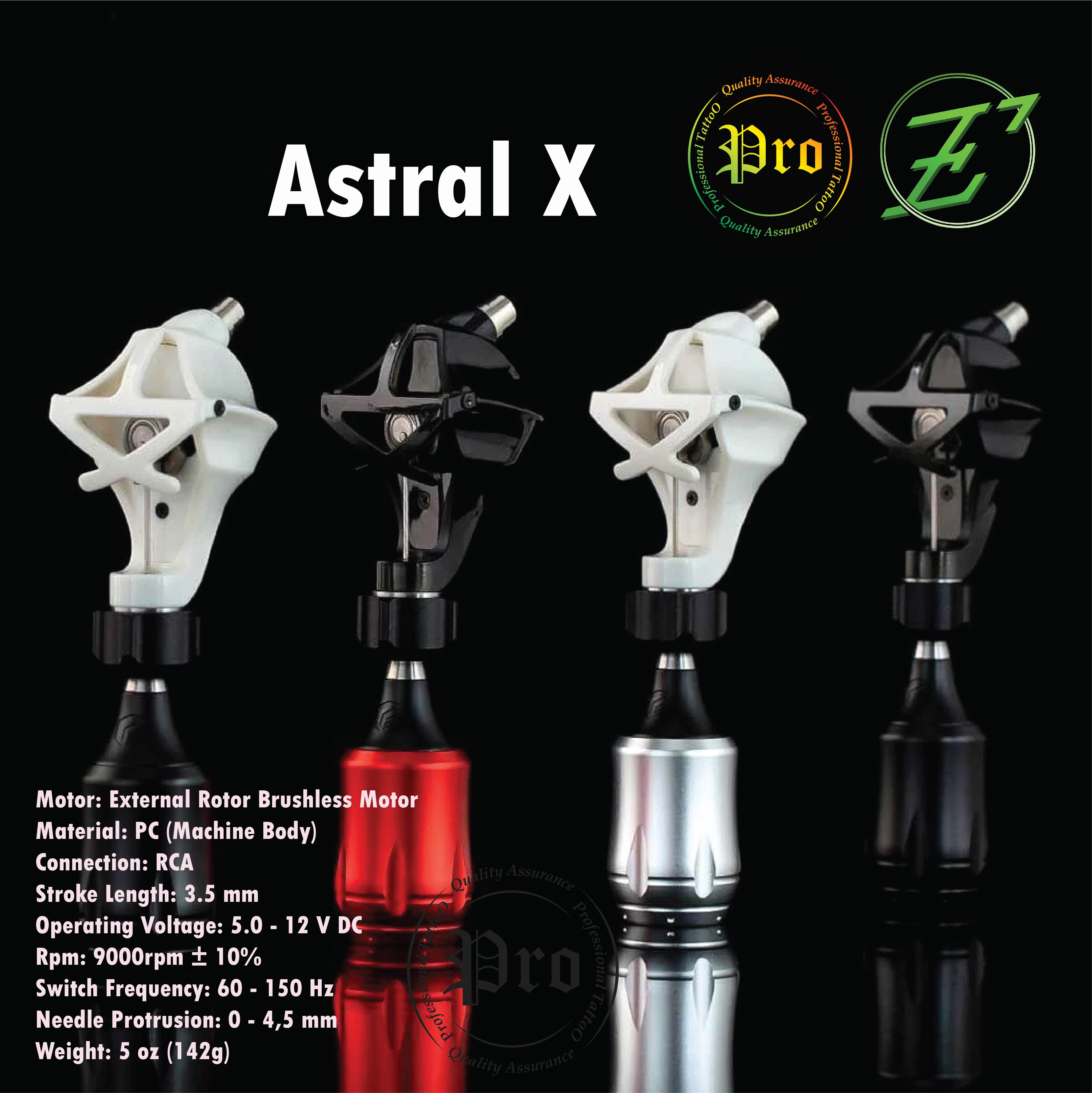 เครื่องสักAstral X Tattoo Machine พร้อมกระบอกจับ