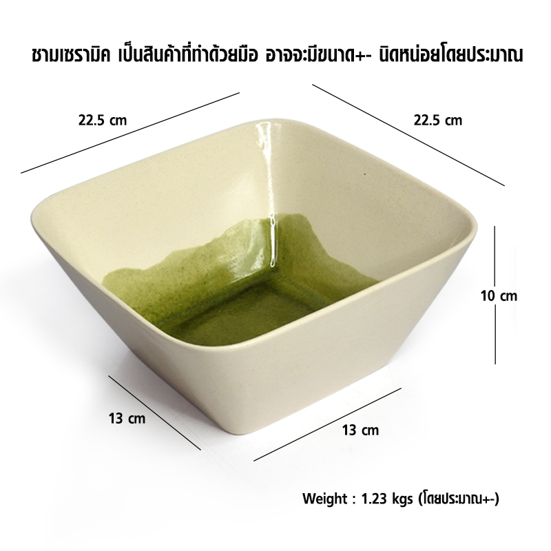 ชั้นวางสี่เหลี่ยมกรงเหล็กสูง 12 cm+ชามเซรามิค