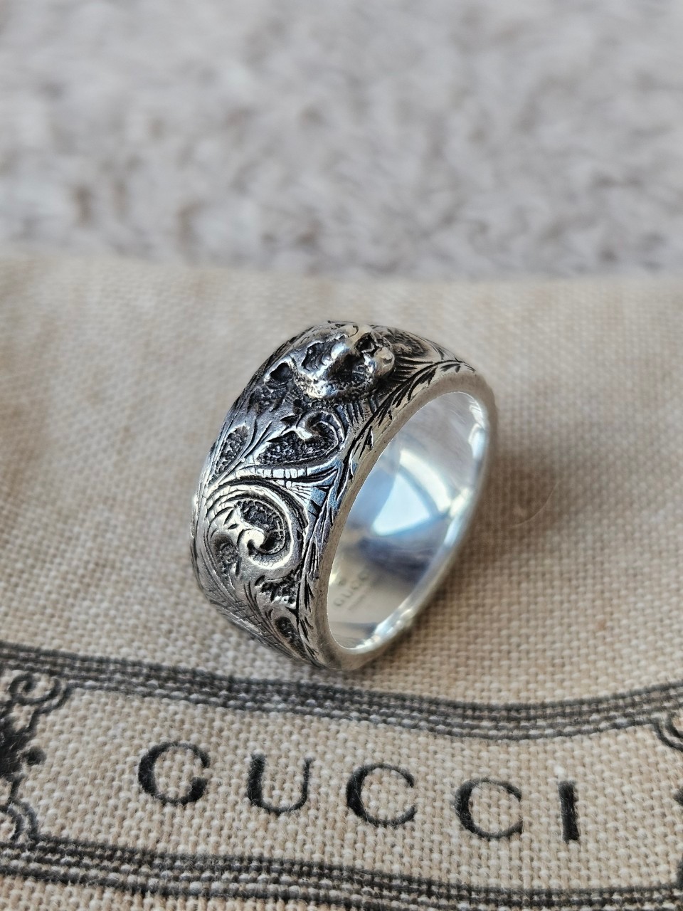 Gucci 433571 Arabesque Silver Ring