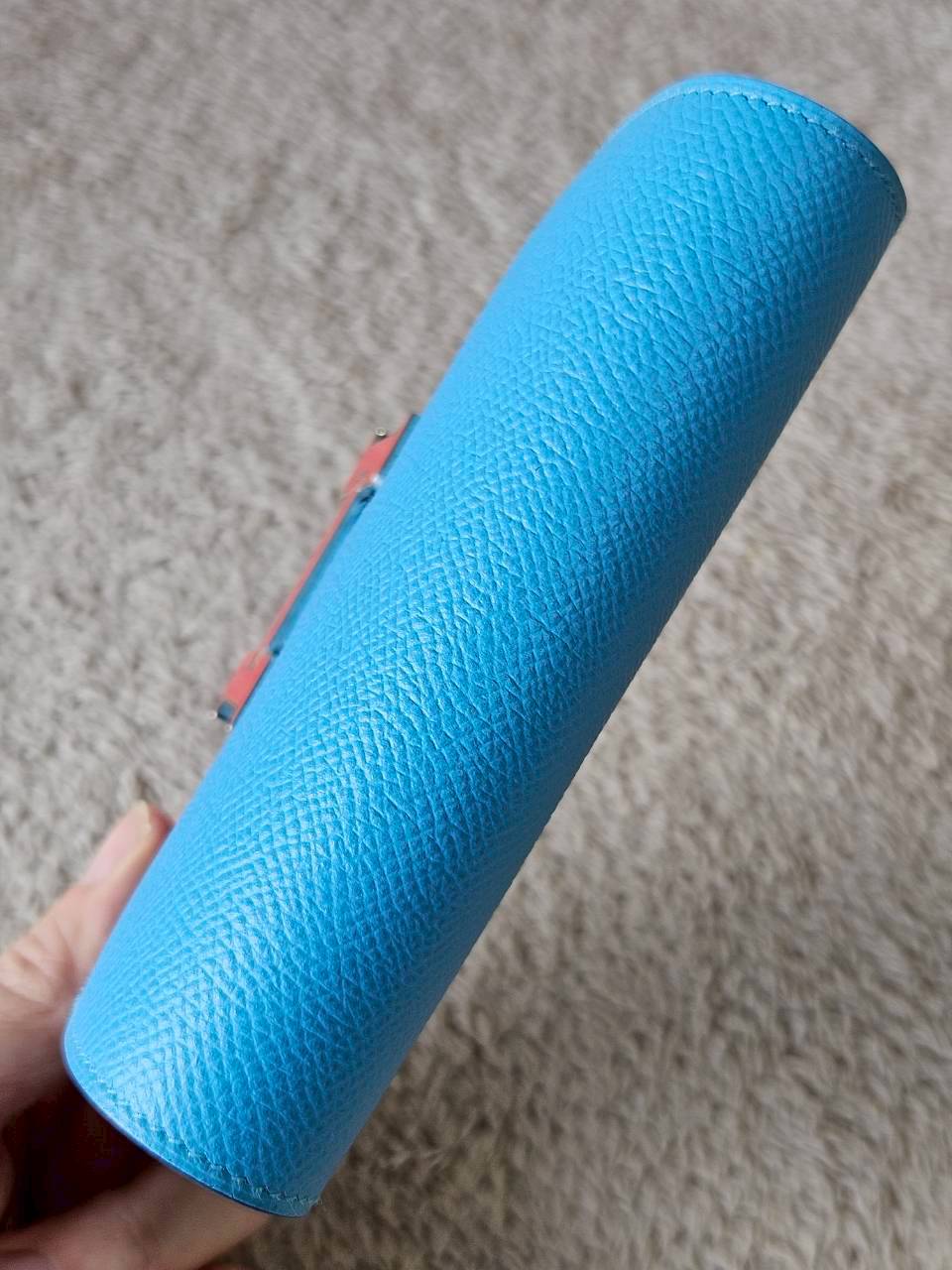 Hermes Constance Light Blue Wallet