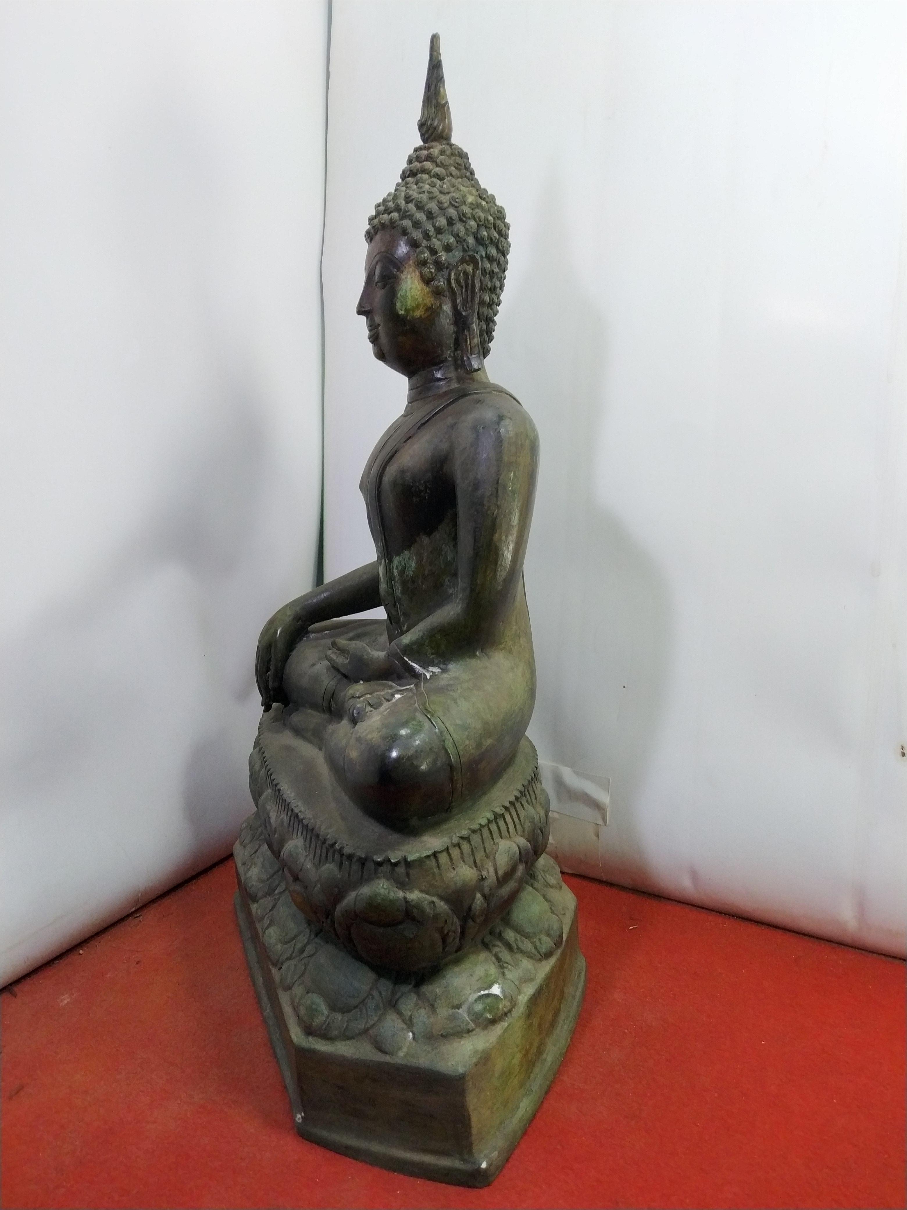 พระสุโขทัย ฐานบัวใหญ่ หน้าตัก 9 นิ้ว เนื้อสำริด