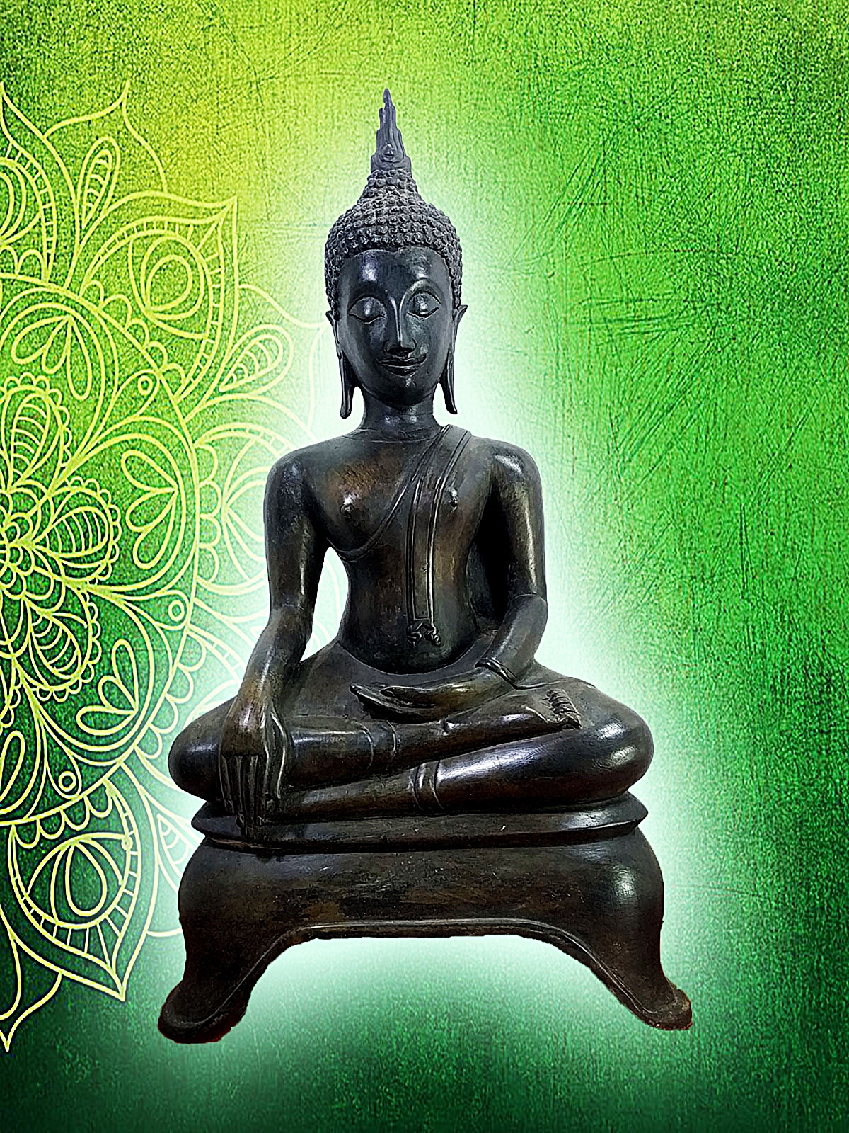 พระกำแพงสามขา หน้าตัก 9 นิ้ว เนื้อสำริด