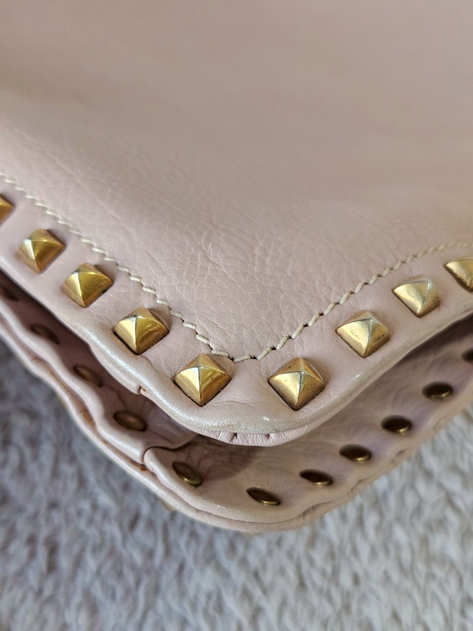Prada Pink Vitello Metal Studded