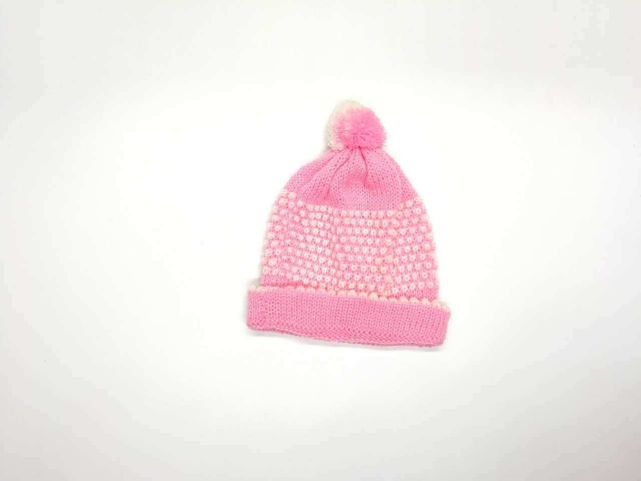 ขายส่ง หมวกไหมพรมเด็กแรกเกิด รุ่นหมวกพื้นสี-เม็ดข้าว (ราคาต่อโหล) nongnini1988