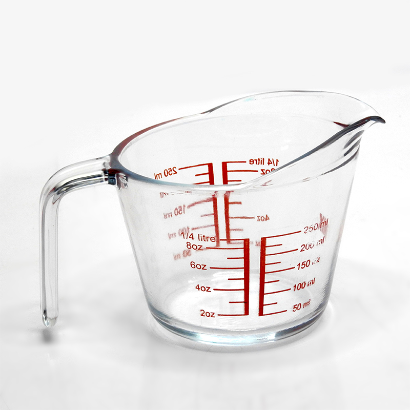 250 CC.Tempered glass measuring jug 1610-464