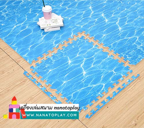 โฟมรองคลานแบบจิ๊กซอว์ลายน้ำ โฟมรองคลานแบบจ๊กซอว์ขนาด 100x100x2 cm. โฟมกันกระแทก เหมาะสำหรับปูพื้นเพื่อกันกระแทกเพื่อความปลอดภัยค่ะ