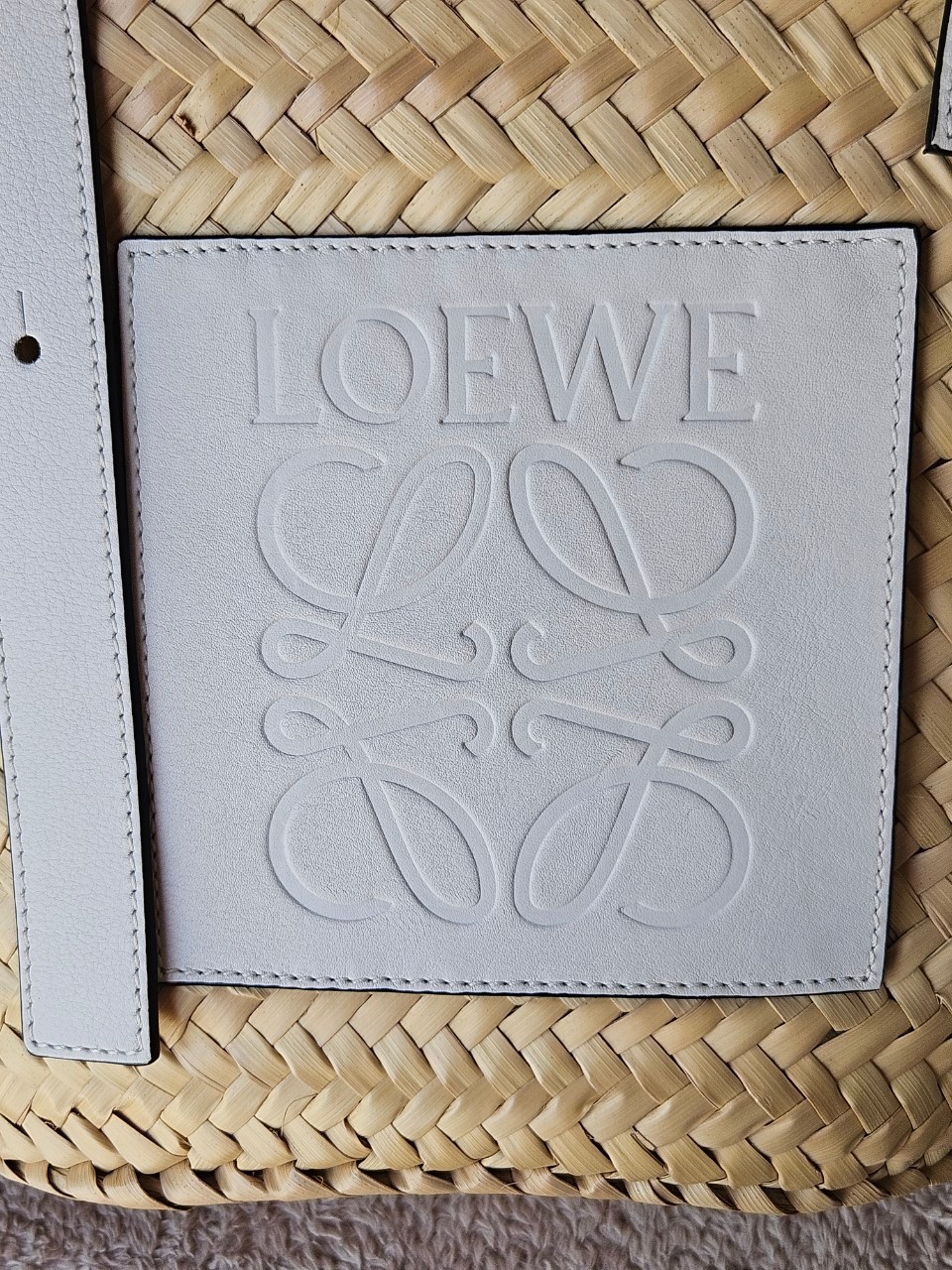 Loewe Basket Bag In Palm Leaf and Calfskin