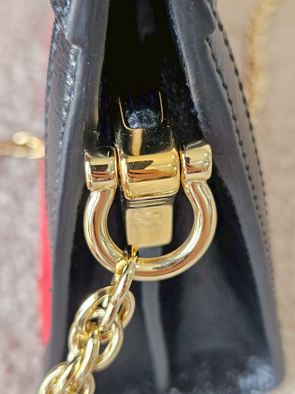 Gucci 503877 Ophidia Red Suede Chain Shoulder Bag