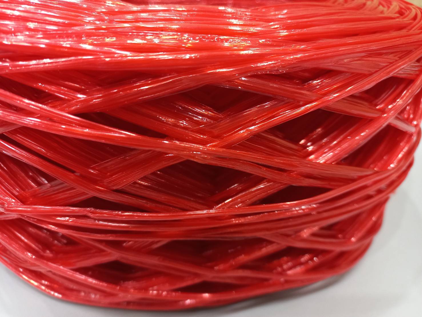 เชือกฟางลวด สีแดง